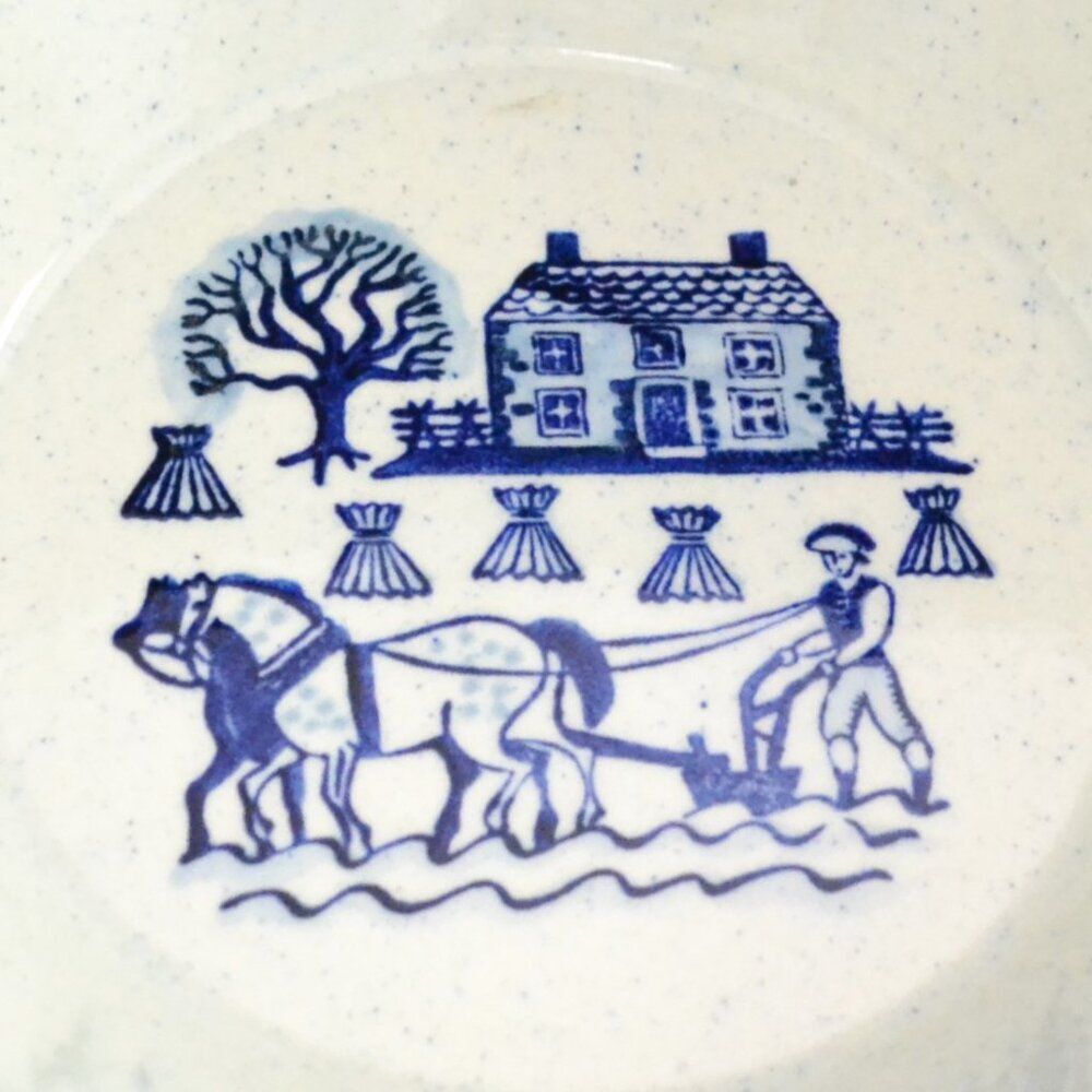 Vintage Metlox Provincial Blue Dish With Handles Poppytail Basket Weave - Picture 3 of 5